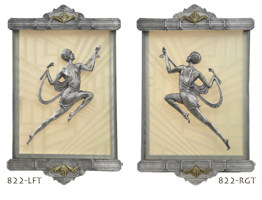 Vintage Hardware & Lighting - Art Deco Wall Sconces Recreated Figural Lighting from Gori Antique ...